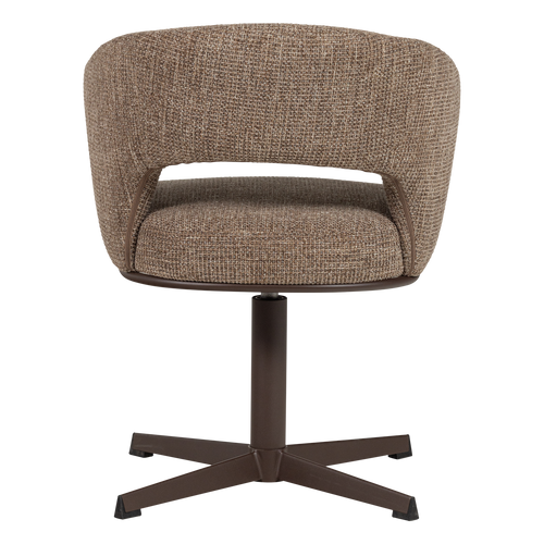 WOOOD draaibare eetkamerstoel bruin melange Libi - 79x62x59