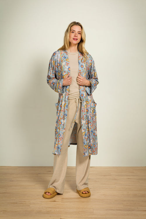 Pip Studio - Trinity Pyjama Top - Dames - Little Sumo Stripe - Zand - XS