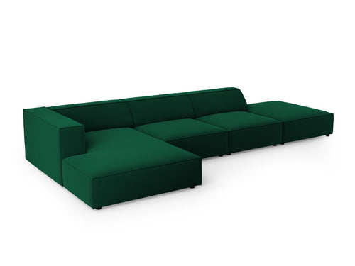Cosmopolitan Design linker hoekbank Arendal 5-zits, flueel, flessengroen - 166x341x70cm