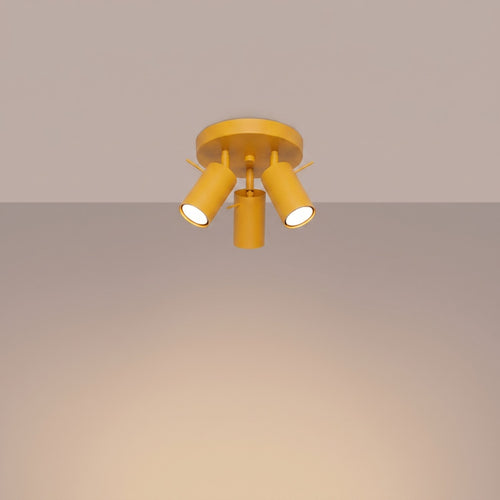 Sollux Lighting Plafondlamp RING 3P geel - 25,7x25,7x14,5cm