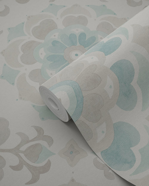 Origin Wallcoverings behang suzani bloemen celadon groen - 53 cm x 10,05 m - 347423 - vtwonen shop