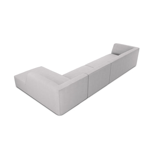 Cosmopolitan Design - Modulaire hoekbank rechts Siena 5-zits, structurele stof lichtgrijs - 180x366x69cm