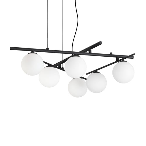 Ideal Lux ATLAS Bolvormige hanglamp voor plafond, zwart, 6x G9