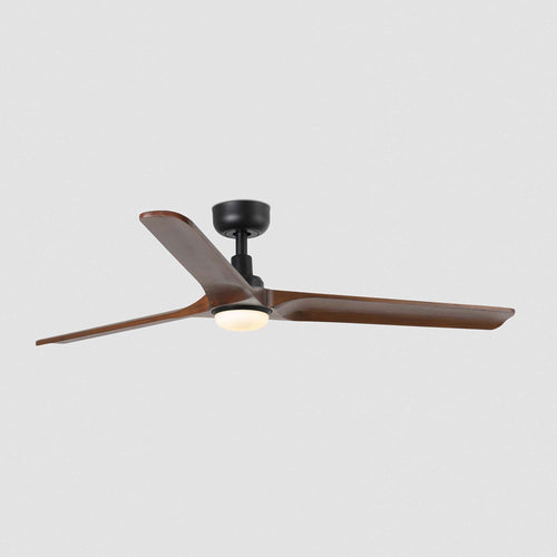 Faro HEYWOOD Grote led-zwart, donker hout DC-plafondventilator met 6 snelheden