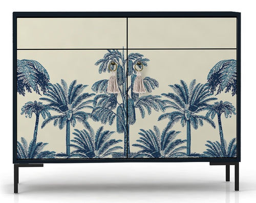 Dressoir MDF 2 deuren en 2 lades met tropische print