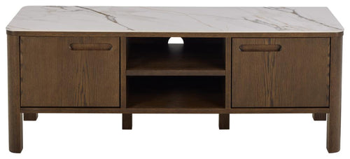 Rebellenclub  Leda TV-meubel  - 120 x 40 cm - Marmerlook / Gerookt Eiken