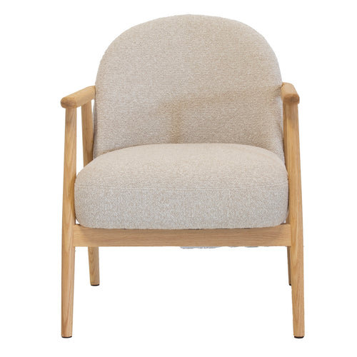 DÉJA Living Fauteuil Skövde - Beige Stof/Eiken - 65x72x81cm - vtwonen shop