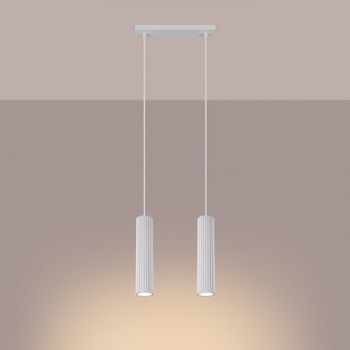 Sollux Lighting Hanglamp KARBON 2 wit - 30x6,5x90cm