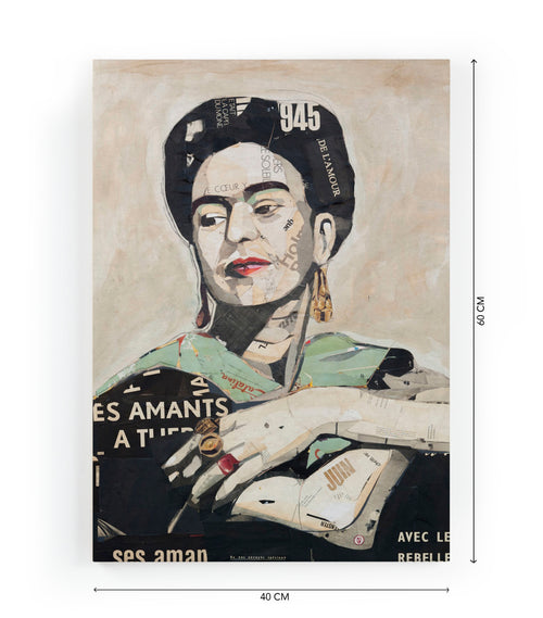 Canvas 60x40 Afdruk Frida Portret