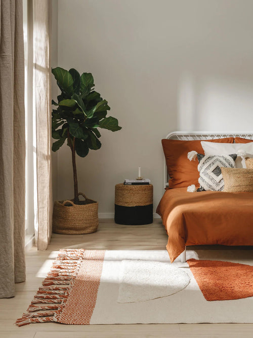 benuta katoenen vloerkleed Gibson - oranje - 200x300 cm
