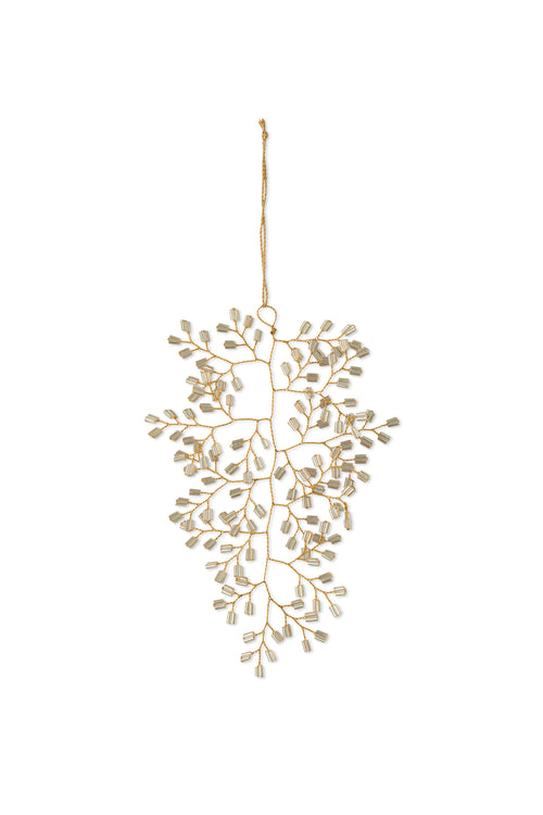vtwonen - Kerstornamenten Leaf - Metaal - Goud - 15.5 x 10.5 cm - Set van 2