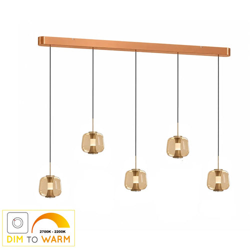 Freelight hanglamp Rosa - 5 lichts - 120  x 180   cm - rosé goud