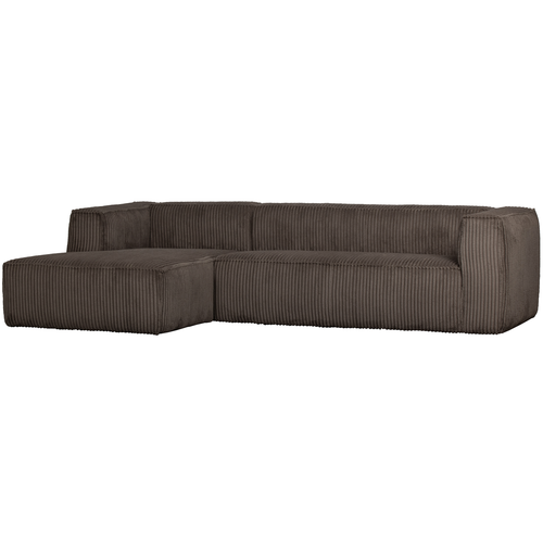 WOOOD hoekbank links Bean - Grove Ribstof - Mud - 73x305x96 - vtwonen shop