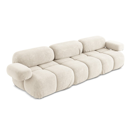 LaMiaSofa 3-zits bank Sanremo - chenille stof - lichtbeige - 285x96x70