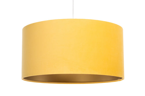 bpskoncept hanglamp Melora - velours & warm zonnegeel - Ø40 cm