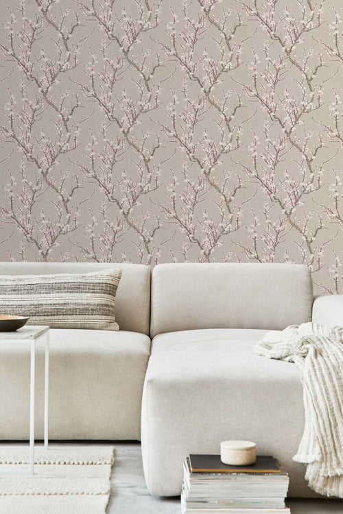 Sanders & Sanders behang bloesemtak beige en wit - 53 cm x 10 m - 640177 - vtwonen shop