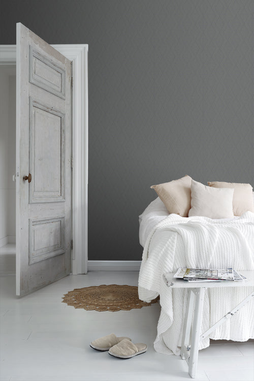 Borastapeter behang geometrische vormen donkergrijs - 53 cm x 10.05 m - 661000