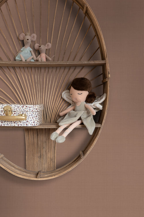 ESTAhome behang linnenstructuur terracotta roze - 53 cm x 10.05 m - 131126 - vtwonen shop