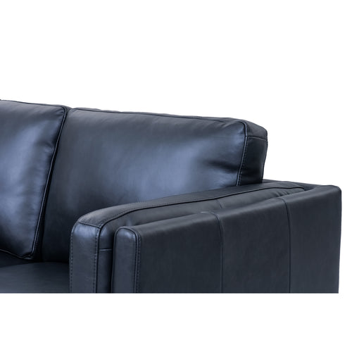 Furnhouse 3-zitsbank Valencia - Zwart - Leer - 88x220x83