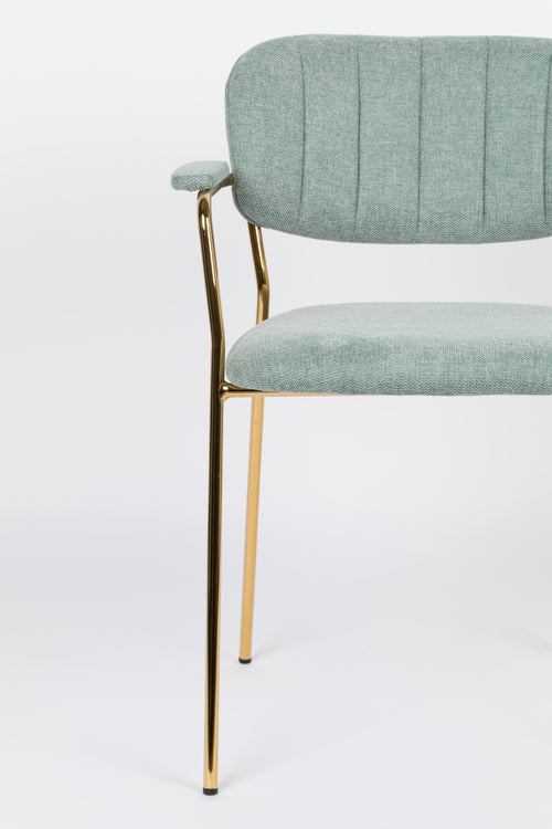 Housecraft Living Jolien Eetkamerstoelen armleuning Goud/Lichtgroen - Set van 2 - vtwonen shop