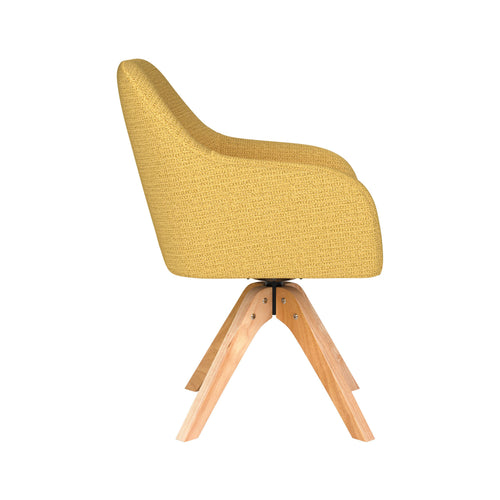 Housecraft Living Otis Eetkamerstoel Draaibaar Hout Okergeel