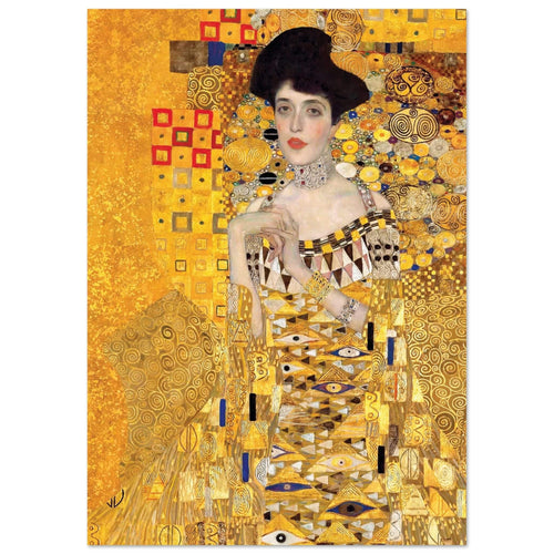 Artfulprints Poster Gustav Klimt - Portrait of Adele Bloch-Bauer I   - A4 21x29.7 cm - Geel