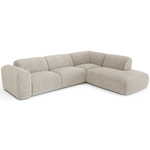 Sia Home - Rechte hoekbanken MYRA - Fluweel met patroon - Beige - 269cm