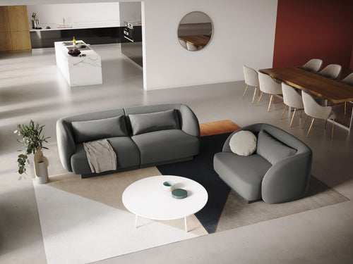 Cosmopolitan Design Bank Tulum 2-zits, flueel, lichtgrijs - 90x180x70cm