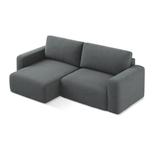 LaMiaSofa hoekbank links Ostia - textuurstof - grijs - 244x149x79