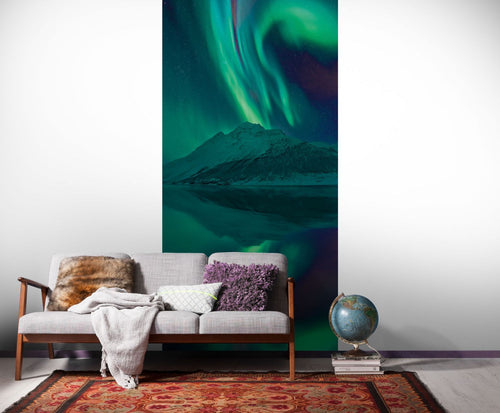 Sanders & Sanders fotobehang Noorderlicht groen en blauw - 100 x 250 cm - 612562