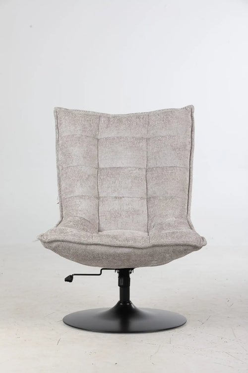 FurniLux Fauteuil Sam Licht Grijs van  - Stof - Met en ronde voet - Verstelbaar en draaibaar - 100% Polyester - 76 x 81 x 109cm - vtwonen shop