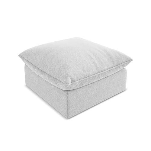 LaMiaSofa Poef Ravenna - bouclé - zilver - 75x75x45