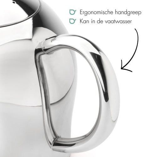 Bredemeijer - Dubbelwandige theepot Minuet Santhee - 1,4 liter - RVS - Glans
