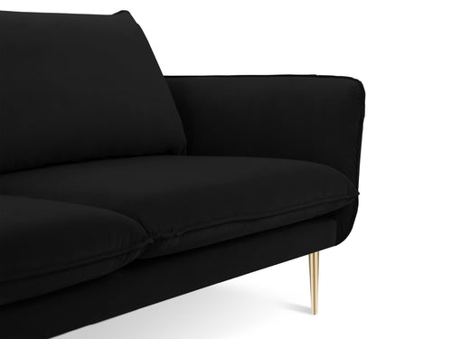 Cosmopolitan Design Bank Vienna 2-zits, flueel, zwart - 92x160x95cm