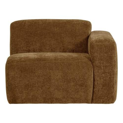 WOOOD 1-zits bank arm rechts Mojo Base - Ribstof - Honinggeel - 74x105x97