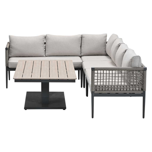 Garden Impressions lounge dining set Burela - Brugge - taupe - links - 5-delig - vtwonen shop