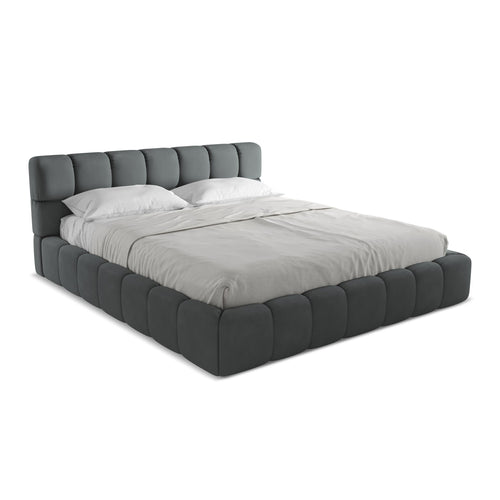 LaMiaSofa Bed met opbergruimte Roma - chenille stof - grafiet - 200x228x82