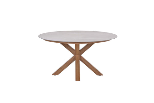 Lowland tafel - Ø150 cm - light teaklook - Centostone Napoli sand