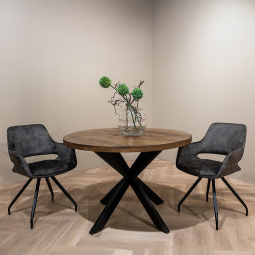 Livingfurn eetkamerstoel Capp - stof - 2 stuks - Olijfgroen - vtwonen shop