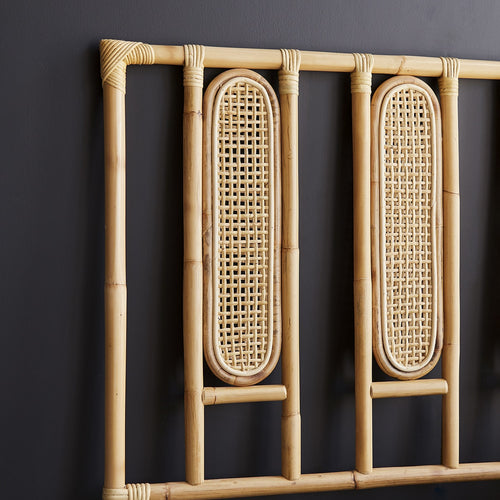 Tikamoon Hoofdbord van gevlochten riet 160 cm - Naturel