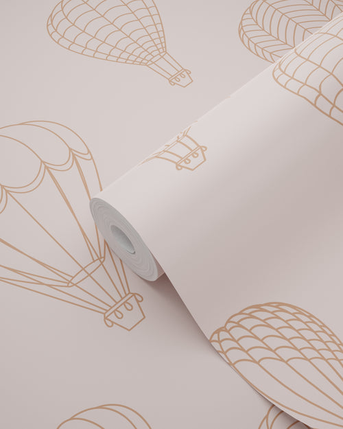 ESTAhome behang luchtballonnen terracotta roze - 50 x 900 cm - 139720 - vtwonen shop