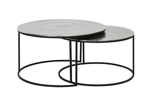 Light & Living salontafel THIZAS - Ø75x41cm - zilver - Set van 2 - vtwonen shop
