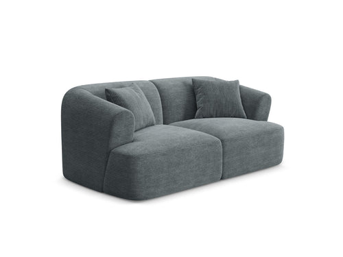 Cosmopolitan Design Modulaire bank Campi 2-zits, ribfluwelen donkergrijs - 90x180x70cm