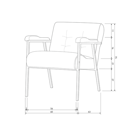 WOOOD fauteuil Scott - Velvet - Warm Groen - 75x65x83 - vtwonen shop