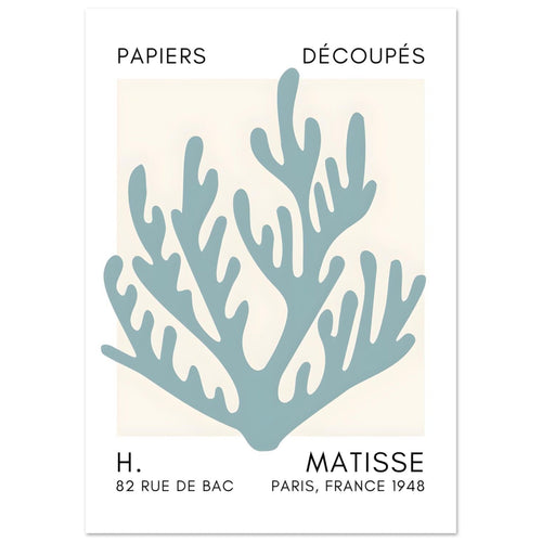 Artfulprints  Matisse – Coral harmony turquoise   poster A4 21x29.7 cm - vtwonen shop