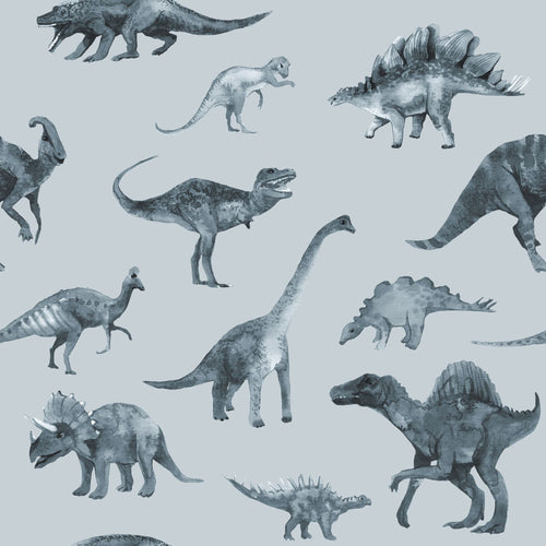 ESTAhome behang dinosaurussen blauw - 50 x 900 cm - 131207