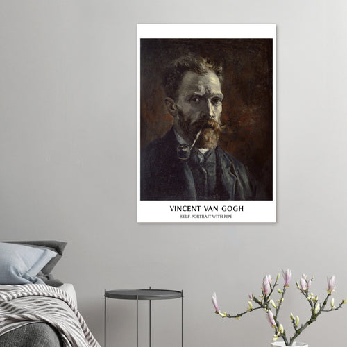 Artfulprints  Vincent van Gogh - Self-portrait with pipe   poster A4 21x29.7 cm - vtwonen shop