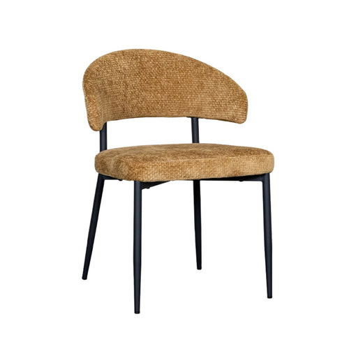 LABEL51 Eetkamerstoel Bliss - Geel Stof - Zithoogte 47cm - Set van 2 - vtwonen shop