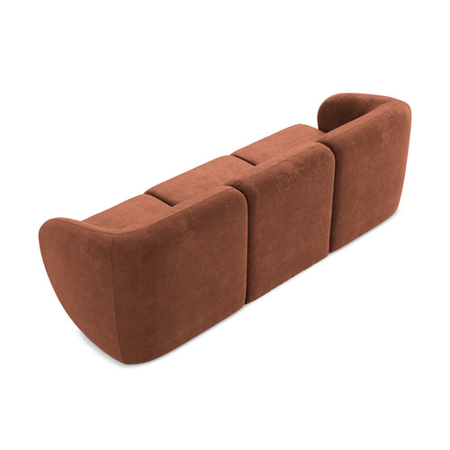 LaMiaSofa 3-zits bank Cervo - chenille stof - terracotta - 244x94x75