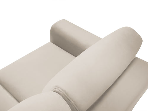 Cosmopolitan Design Omkeerbare converteerbare hoekbank met opbergdoos Kyoto 4-zits, flueel lichtbeige - 145x241x88cm